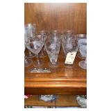 7 what appears to be a vintage clear crystal