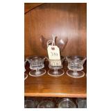 10 glass tableware items.