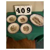 5 hinging wildlife plates and platters.