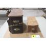 2 WOOD STORAGE BOXES WITH KEY