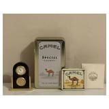 Camel Tins, Matches & Clock