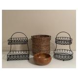 Metal Shelves & Basket