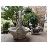 Large Basket Planter & Boy and Girl Planter
