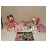 Dolls, Plush Tea Set & Plush Animals