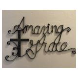 Black Metal Amazing Grace Wall Decor