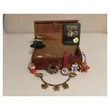 Lane Cedar Jewelry Box with Contents