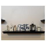 Black Wall Shelf with Decor
