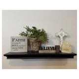 Black Wall Shelf with Decor