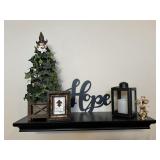 Black Wall Shelf with Decor