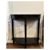 Black Wood Half Round Table