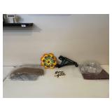 Vinyl Tablecloths, Metal Flower & Grace Wall Decor