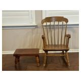 Youth Wood Rocking Chair & Foot Stool