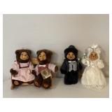 Raikes Bride & Groom and Boy & Girl Bears