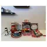 Cookie Cutters, Aprons & Christmas Plates