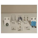 10 Kt Gold Heart Pendant Earrings & Chains