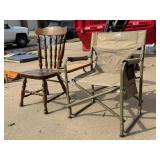 Wood Chair & Camping Chair with Side Tray
