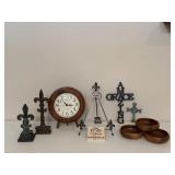 Fleur-De-Lis Decor, Clock & Crosses
