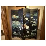 Black Lacquer Folding Screen Room Divider
