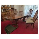 Wood Dining Table with 6 Chairs and Leaves