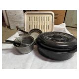 Enamel Roaster Pan & Metal Kitchenware