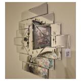 Mirrored Wall Clock Art Deco Style