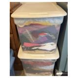 2 Totes of Fabric Scraps and Material