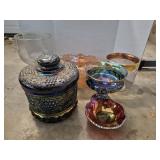 Carnival Glass Candy Dish Bowl Set