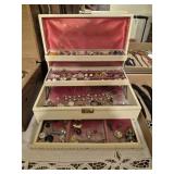 Vintage Jewelry Box with Costume Jewelry