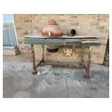 Ceramic Grill Smoker in Metal Work Table
