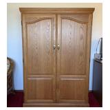 Wooden Armoire Computer Desk with Fold Out