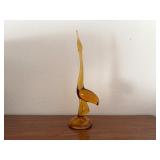 Viking Glass Amber Egret Bird Figurine
