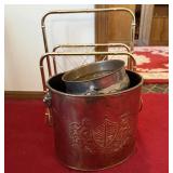 Metal Magazine Rack and Metal Bucket Set