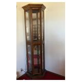 Wood & Glass Curio Lighted Display Cabinet