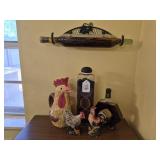 Kitchen Decor: Roosters, Oil Decanters