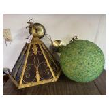 Two Vintage Hanging Light Fixtures
