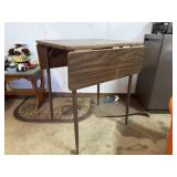 Wood Drop Leaf Table Folding Metal Legs