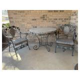 Metal Frame Wicker Patio Table and Chairs