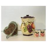 Fruit Cookie Jar & Salt & Pepper Shakers