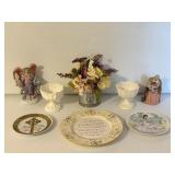 Decorative Plates, Angel Figurine & Compote Dishes