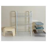 Step Stool, Storage Boxes & 3-Tier Wire Rack