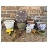 Flower Pots, Clock & Garden Supplies