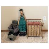 Plush Giraffe, Frog & Knitting Basket