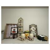 Trivet, Letter Organizer, Clock & Jar