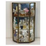Miniature Perfumes with Mirrored Display Cabinet