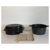 Large Pot, Enamel Roaster & Drip Tray