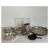 Baking Pans, Cast Iron Skillet & Cooling Rack