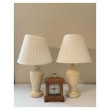 Table Lamps & Clock
