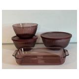 Pyrex Purple Baking Dish & Mixing Bowls