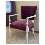 Wood Chair with Purple Upholstery
