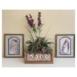 Angel Framed Art & Floral Arrangement